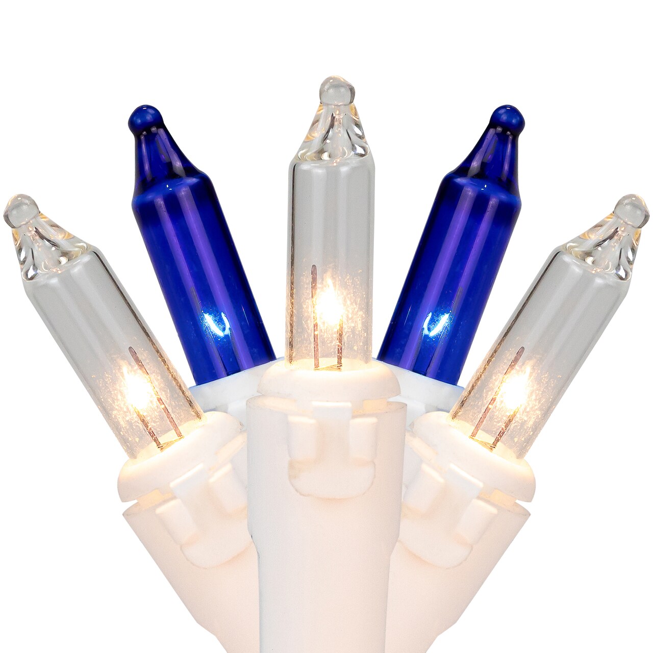 Northlight Mini Incandescent Christmas Lights - Blue and Clear - 7' White Wire - 35ct